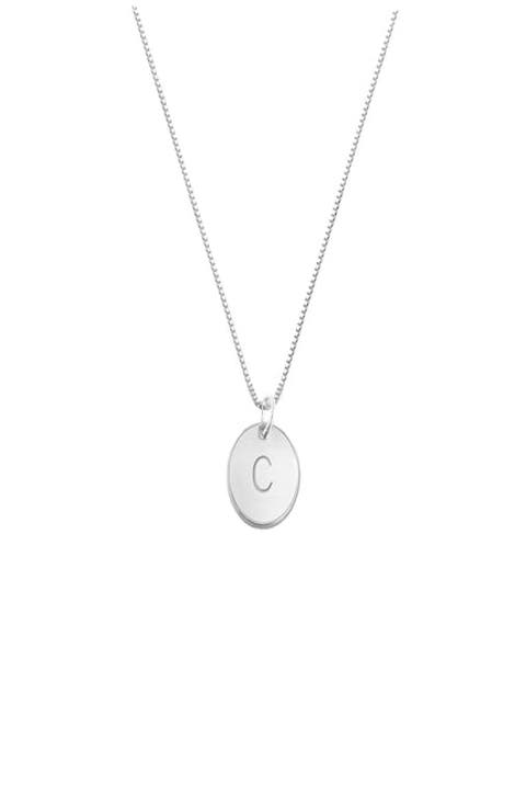 Willow Initial Disc Necklace- Sterling Silver