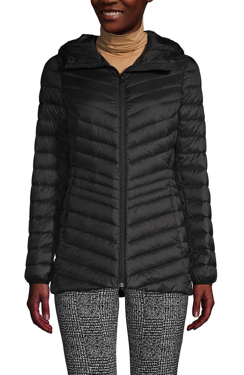 Lands' End Ultralight Packable Down Jacket, Main, color, Black