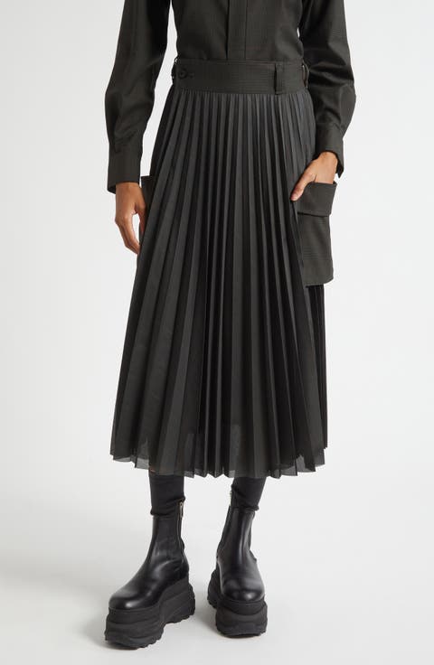 Glen Check Pleated Skirt