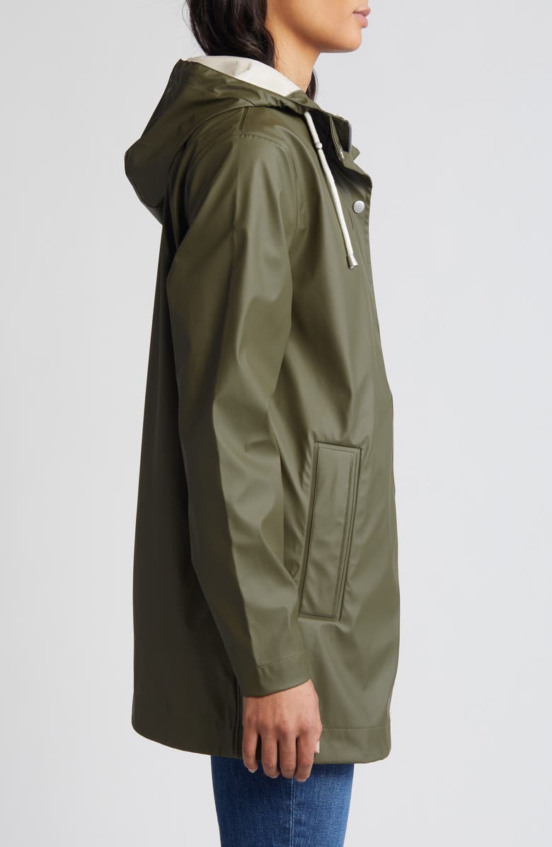 Ilse Jacobsen Hooded Waterproof Rain Jacket, Alternate, color, Army