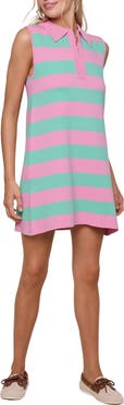 WISHLIST Stripe Zip Polo Dress