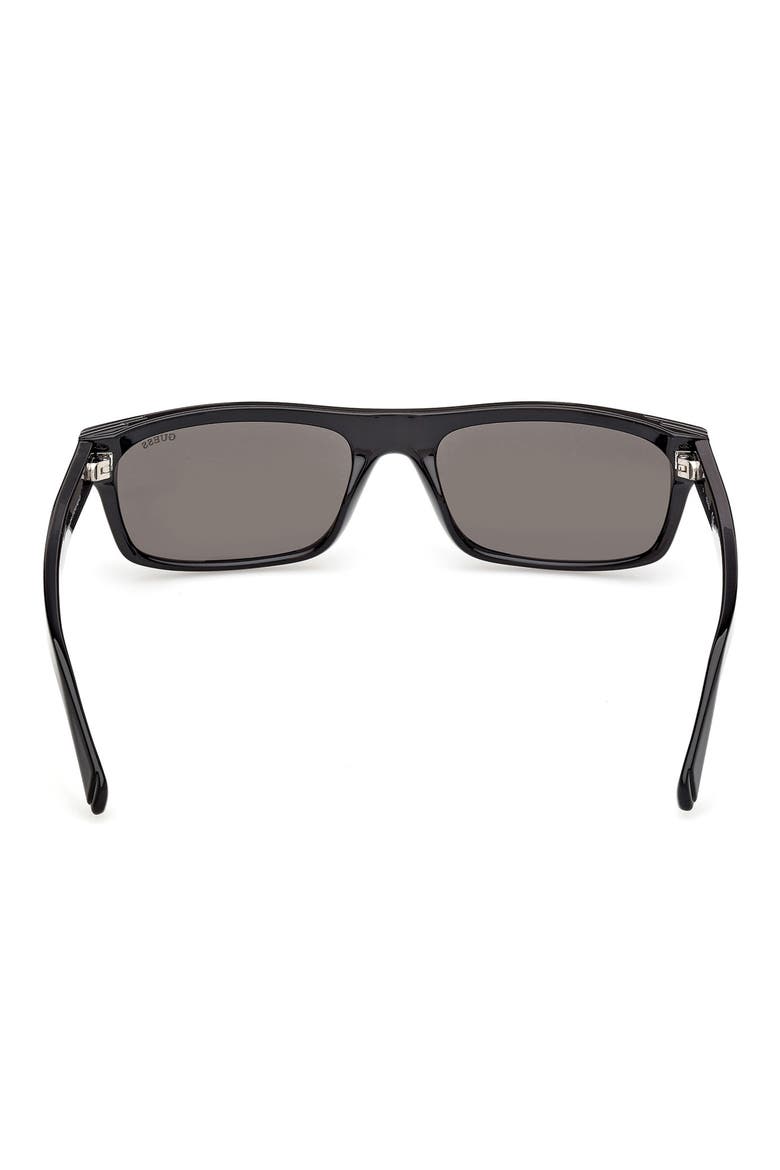 Rectangular Sunglasses, Alternate, color, SHINY BLACK / SMOKE