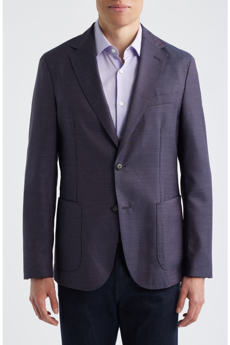 Hanry Slim Fit Textured Virgin Wool Sport Coat, Main, color, PURPLE / BLUE