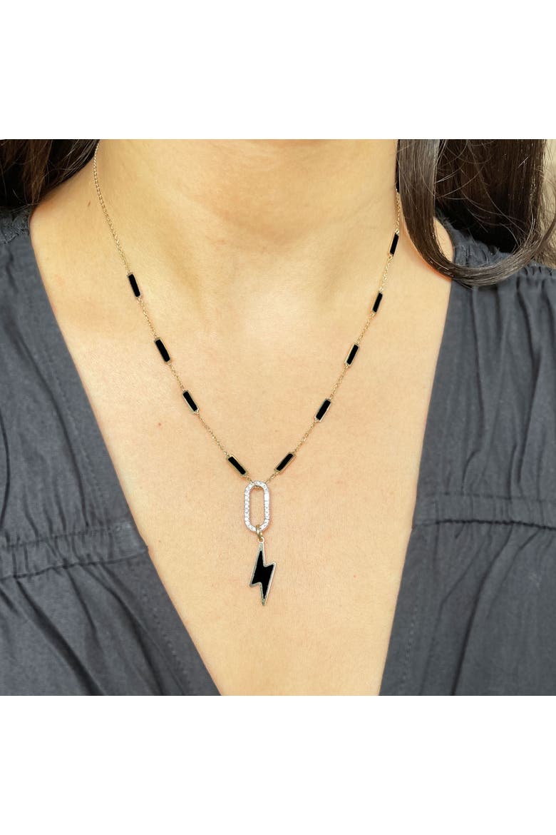 Onyx Bar Chain Necklace, Alternate, color, Onyx