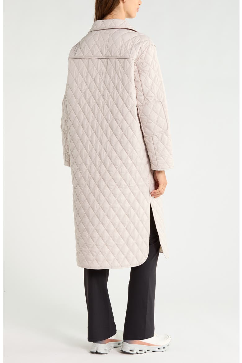 Diamond Quilted Longline Jacket, Alternate, color, GREY PEBBLE