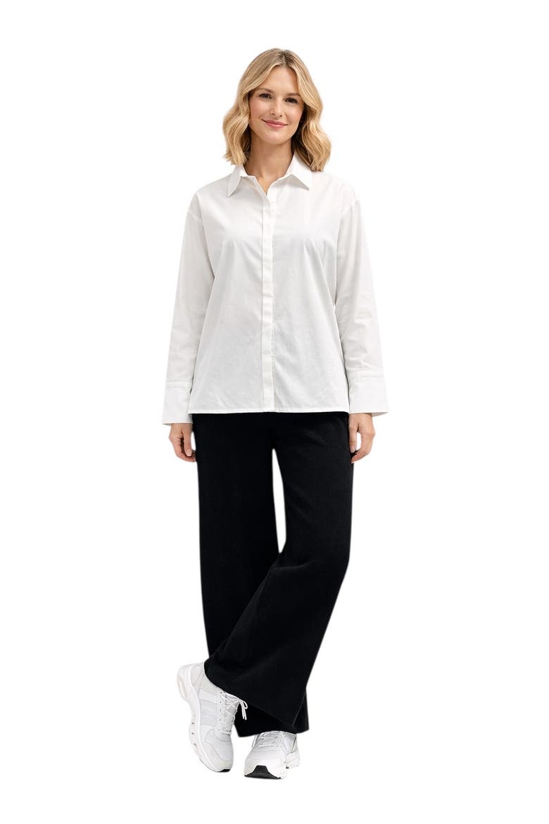 Cool Knit Flexible Waist Palazzo Pants, Alternate, color, Black