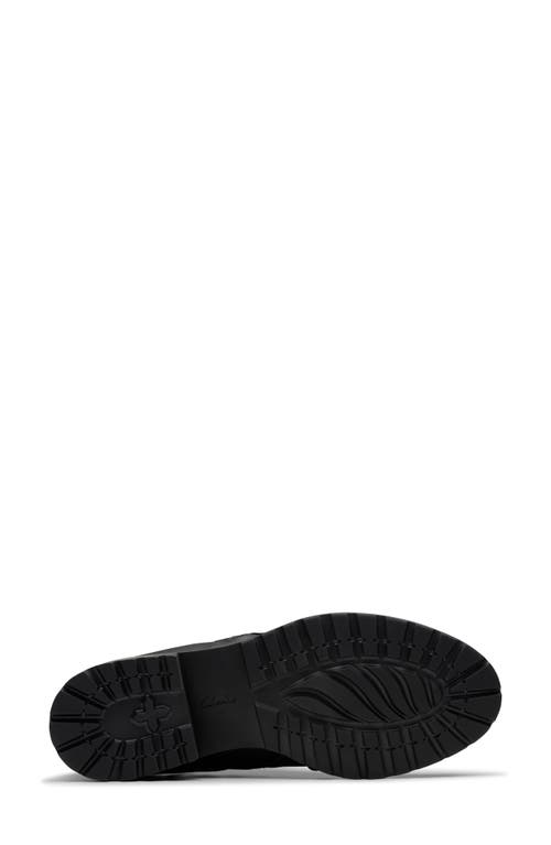 Clarks Women's Hearth Dove Lug Sole Ruched Booties In Black