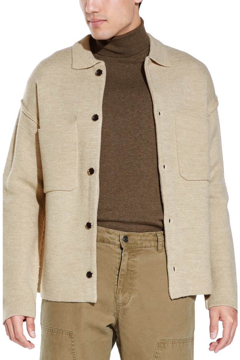 Boxy Buttoned Cardigan, Main, color, HEATHER OATMEAL
