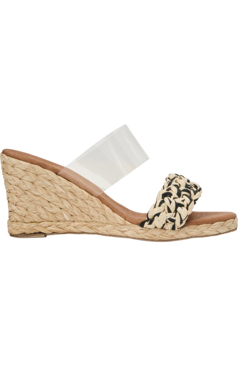 André Assous Anfisa Wedge Sandal, Alternate, color, Clear/Black/Natural