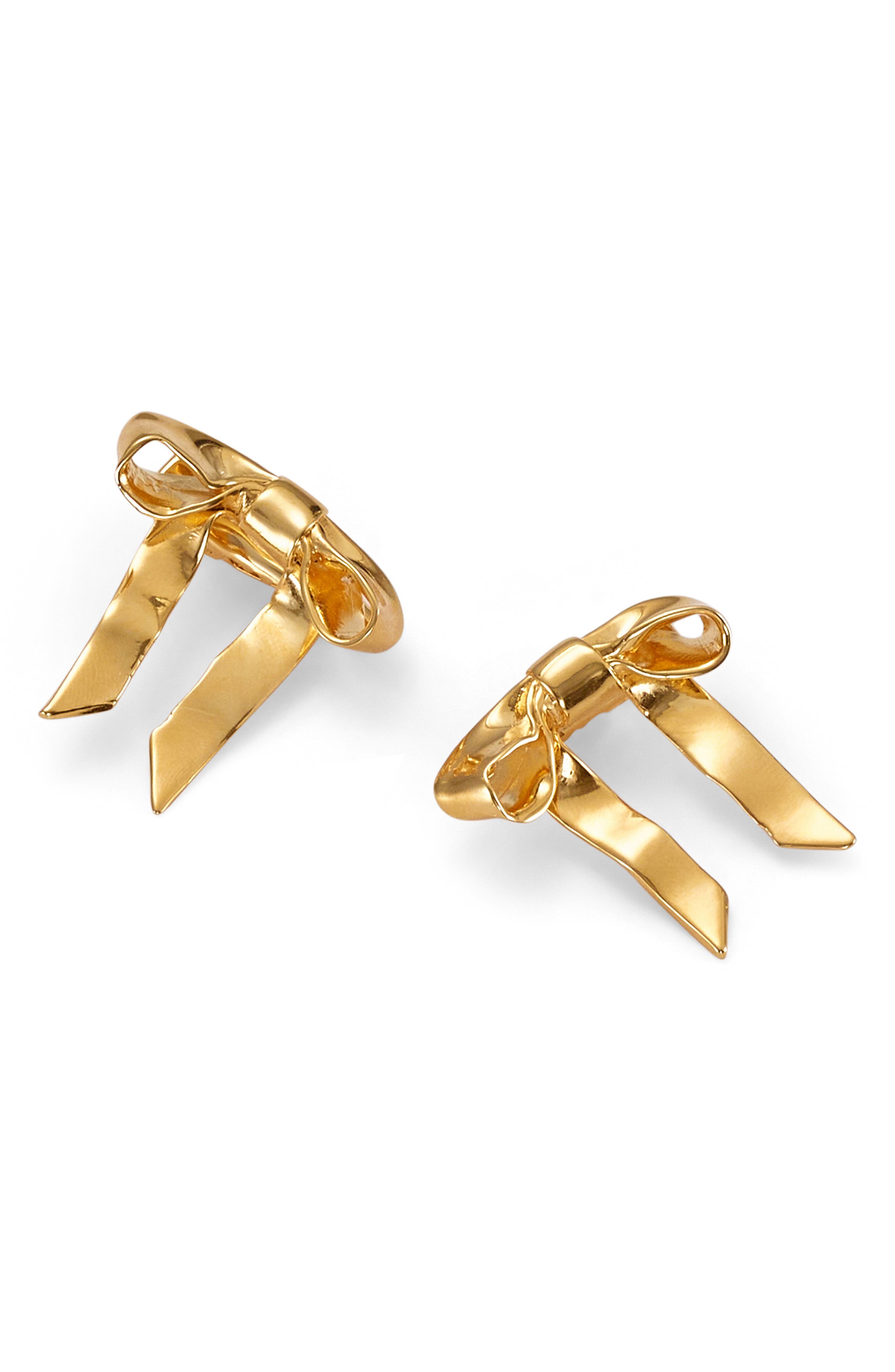 LELET NY Mary Jane 2-Pack Bow Hair Clips in Gold 