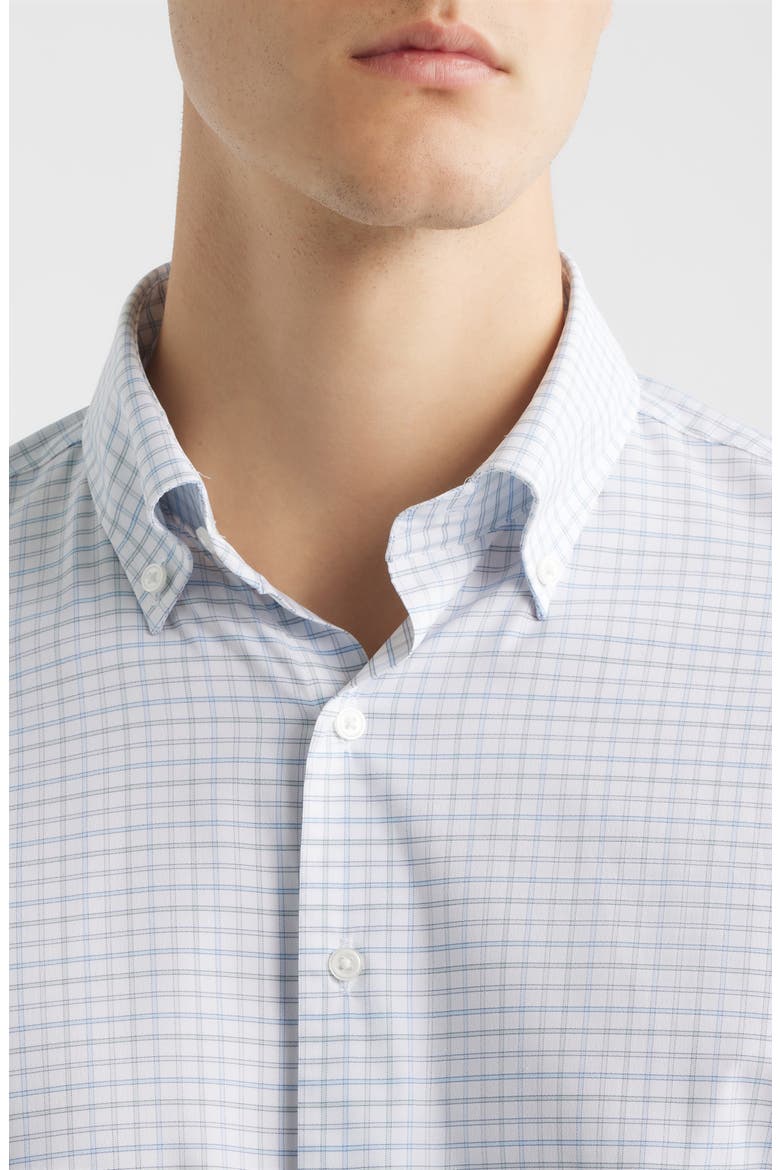 Rommel Check Performance Twill Button-Down Shirt, Alternate, color, COTTAGE BLUE