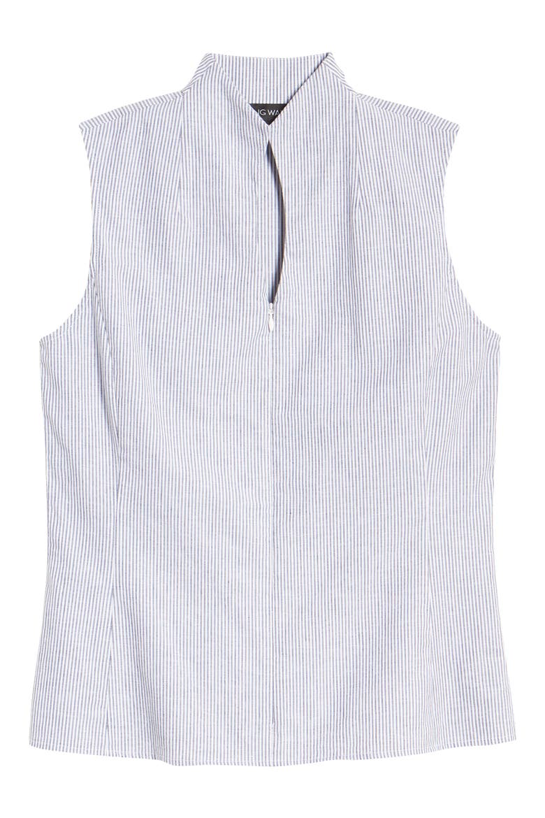 Stripe Woven Tank, Alternate, color, BLACK/ WHITE