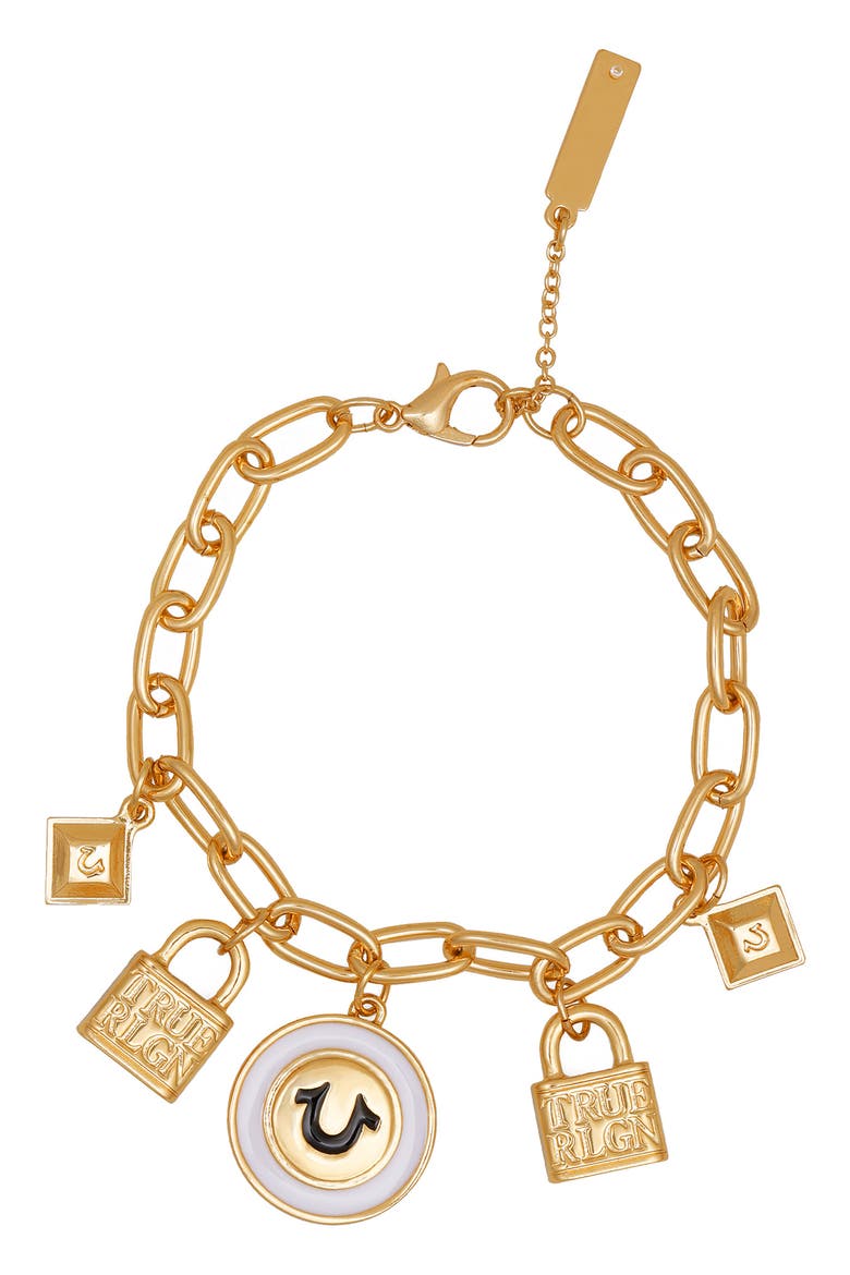 LOGO BRACELET, Main, color, GOLDTONE