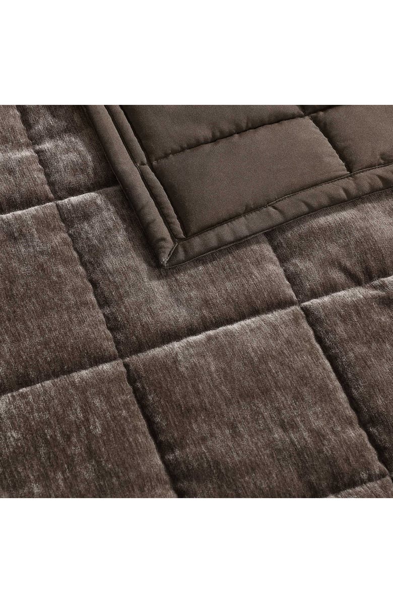 Vera Wang Chenille Box Quilt Set, Alternate, color, Chocolate Brown