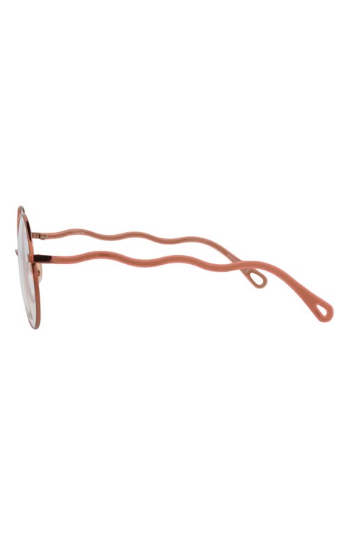 Chloé Core 53mm Round Optical Glasses In Brown Pink Transparent