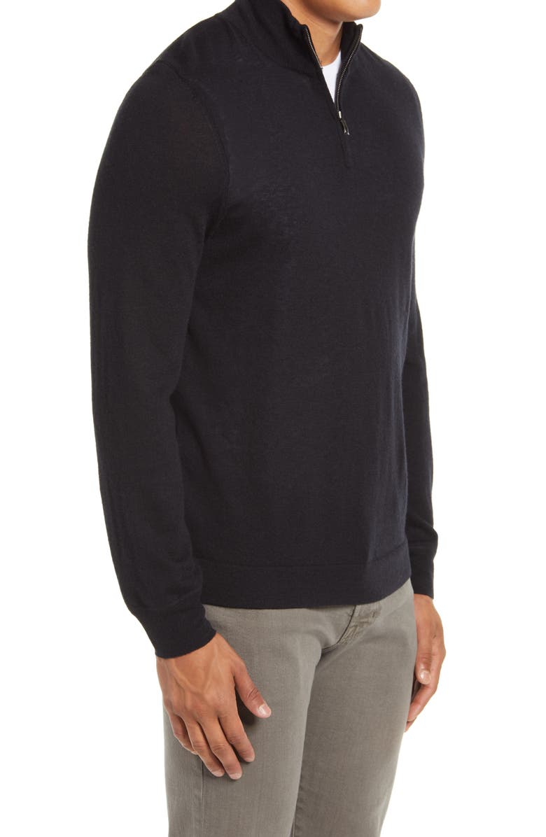 Nordstrom Men's Shop Quarter Zip Lightweight Cashmere Sweater, Alternate, color,