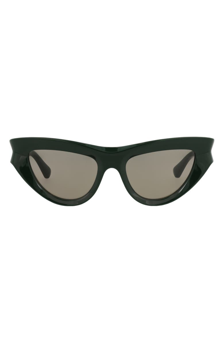 Bottega Veneta 51mm Cat Eye Sunglasses, Main, color, Green Green Green