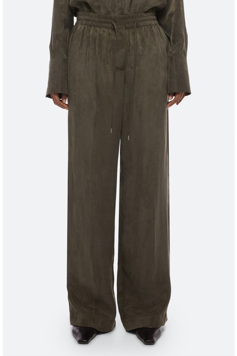 Fluid Microsuede Drawstring Pants, Main, color, DARK MOSS