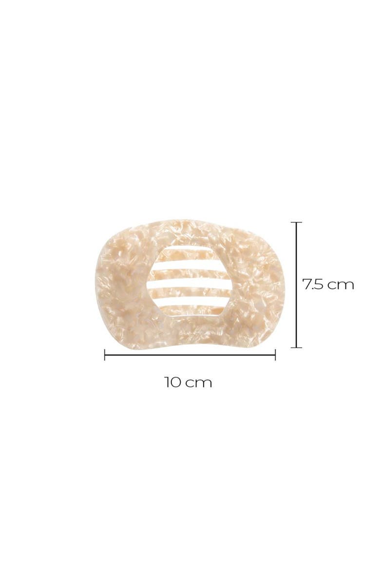Pearlized Ivory & Neutral Tortoise Oversized Flat Lay Clip Set, Alternate, color, White