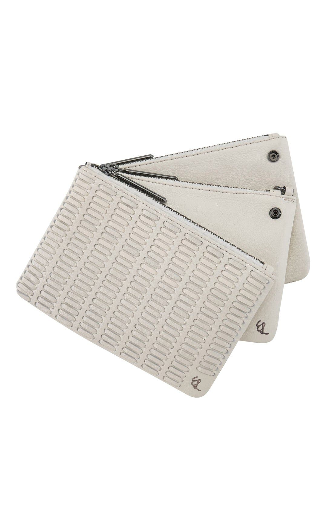'Sacha' Woven Leather Clutch, Alternate, color, LINEN JAKARTA