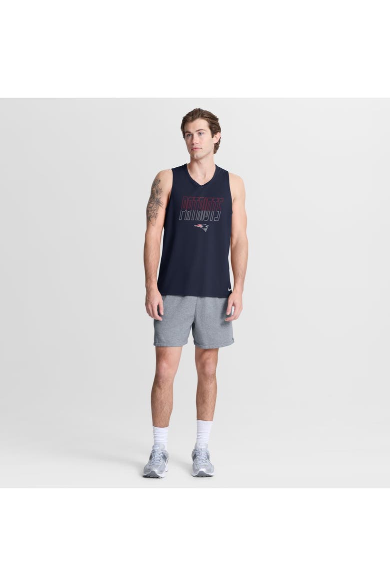 Men's Nike Navy New England Patriots Kickoff Miler Dri-FIT Tank​ Top, Alternate, color, Navy