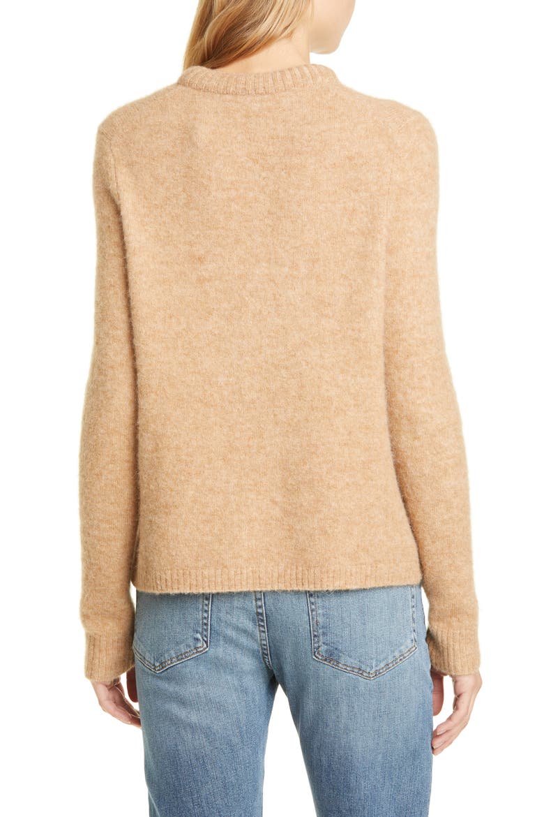 Puffy Crewneck Sweater, Alternate, color, CAMEL