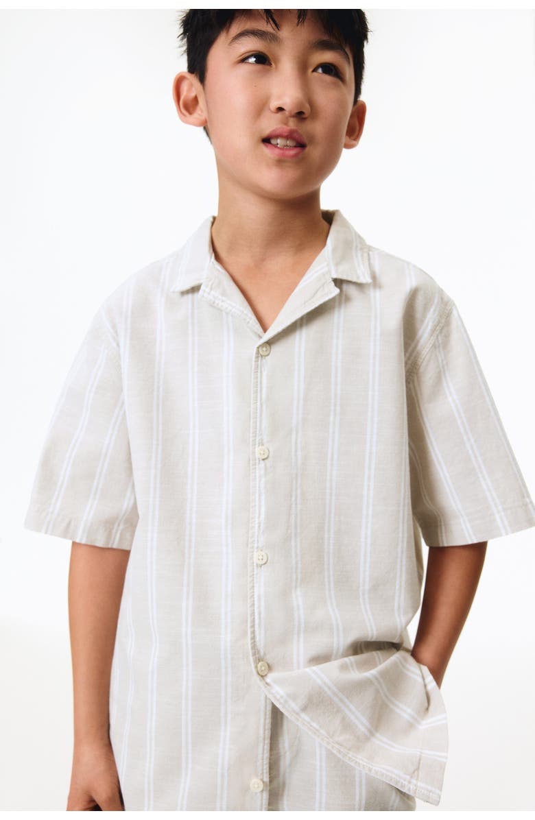 H&M 2-piece Poplin Set, Alternate, color, Light Beige/Striped