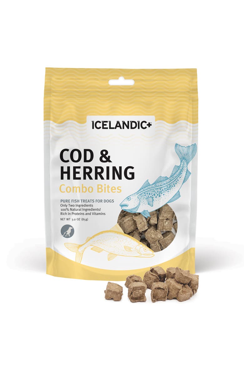 ICELANDIC+ Cod & Herring Combo Bites Dog Treat 3.0Oz Bag, Alternate, color,