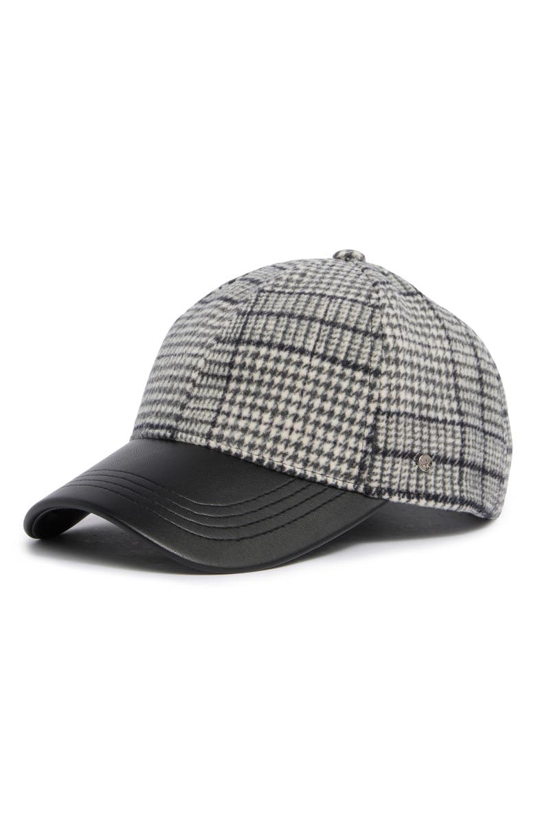 Steve Madden Silas Houndstooth Baseball Cap, Main, color, Ivory Black