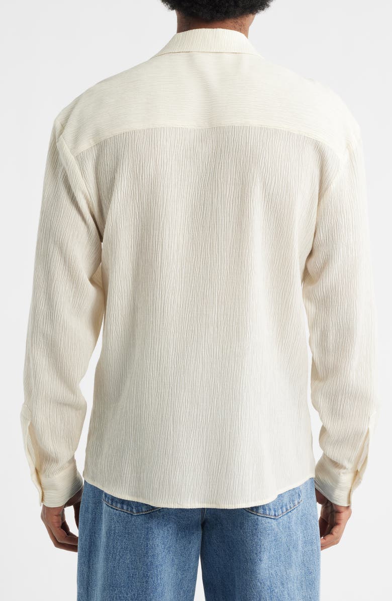 KROST Rippled Long Sleeve Camp Shirt, Alternate, color, Egret