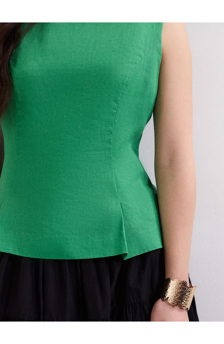 Phase Eight Isabelle Linen Top, Alternate, color, Green