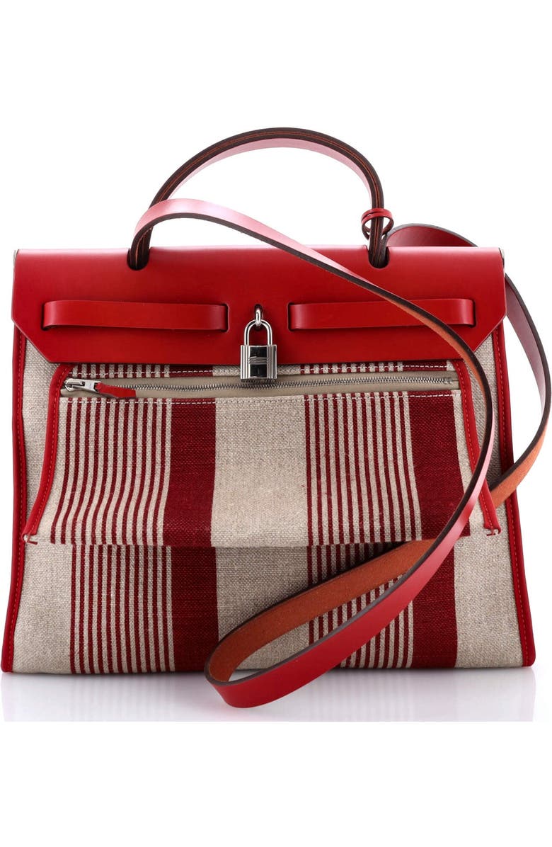 Pre-Owned Hermes Herbag Zip H Vibration Toile and Leather 31, Alternate, color, Rouge Piment
