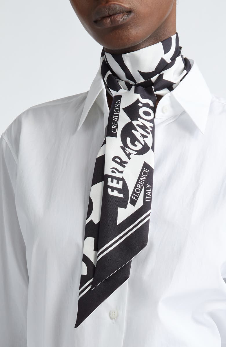 FERRAGAMO Abstract Silk Scarf, Alternate, color, 