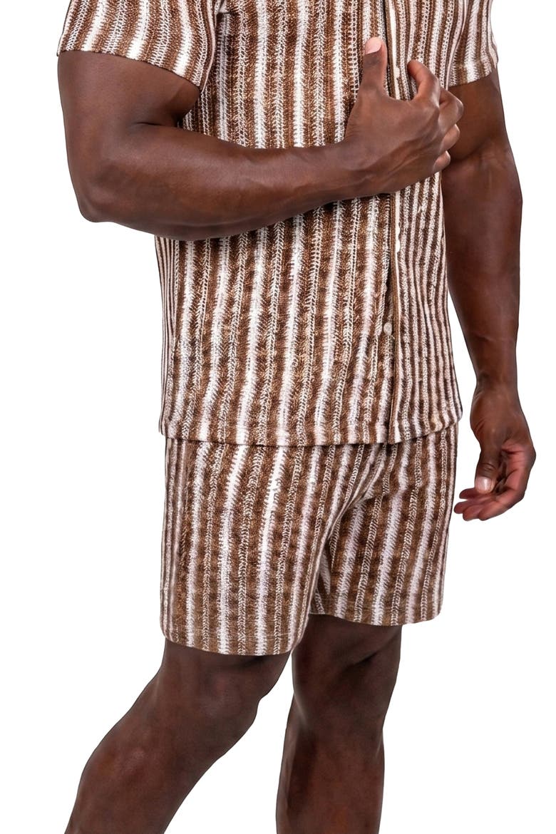 Knit Drawstring Shorts, Alternate, color, BROWN