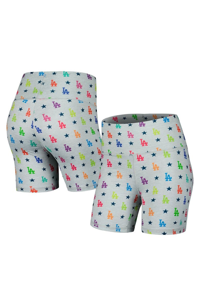 Terez Women's Terez Gray Los Angeles Dodgers TLC Rainbow Shorts, Alternate, color, Gray
