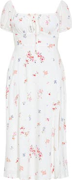 City Chic Abbie Floral Short Sleeve Midi Sundress