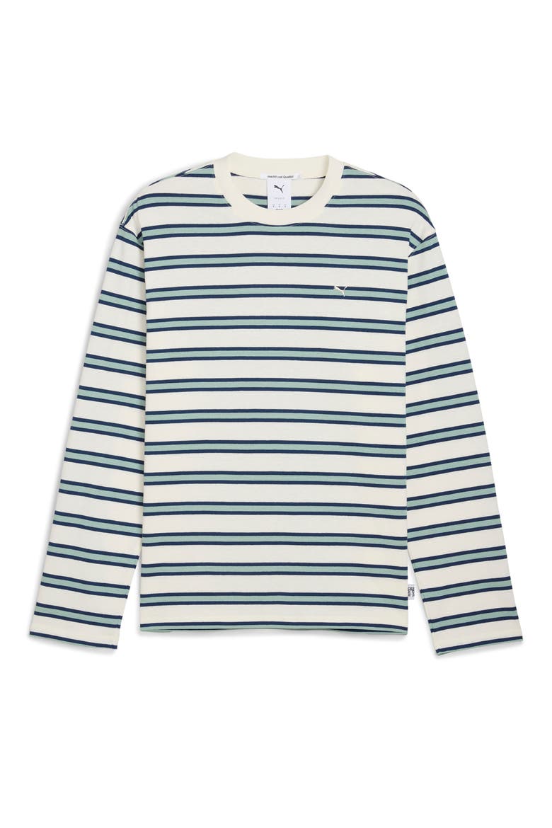 Machts Mit Qualitat Stripe Long Sleeve Cotton T-Shirt, Alternate, color, PERSIAN BLUE