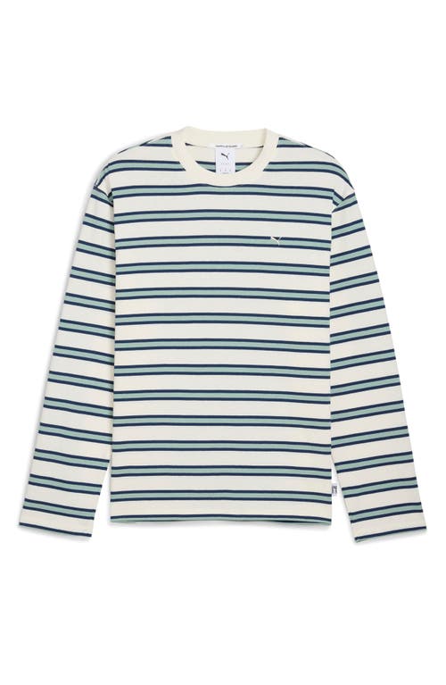 Puma Machts Mit Qualitat Stripe Long Sleeve Cotton T-shirt In White
