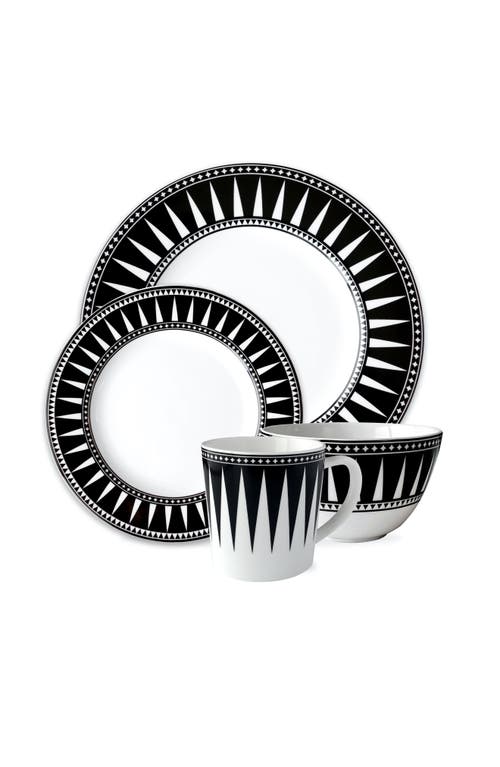 Caskata Marrakech Rimmed Salad Plate In Black