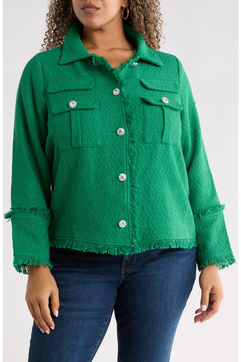 Trista Tweed Blazer, Alternate, color, KELLY-GREEN