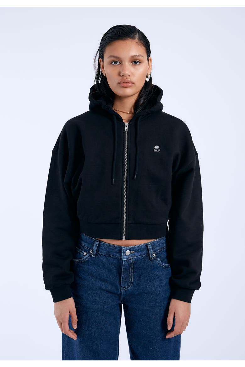 Ethel Zip Hoodie, Alternate, color, Black