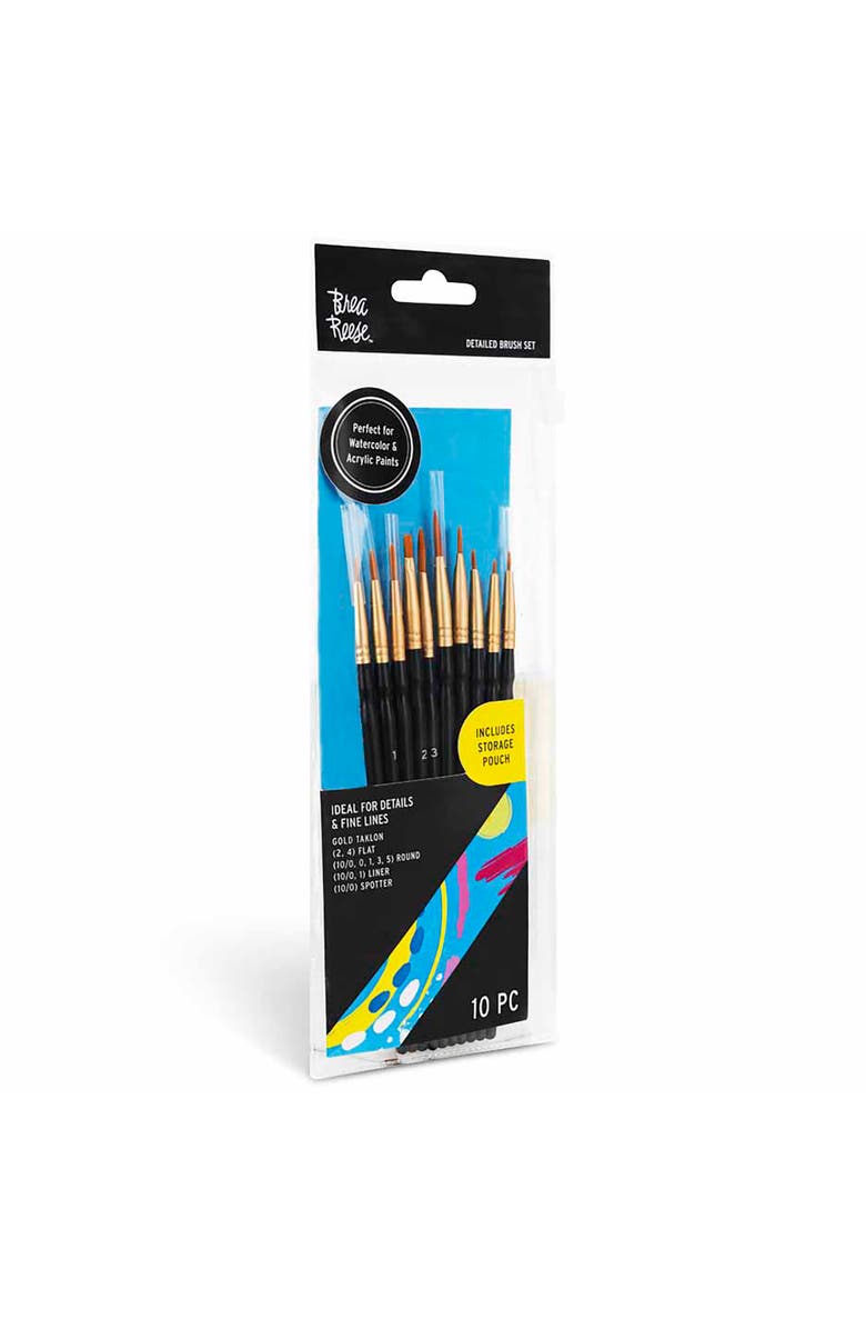 Brea Reese Brush Set Detailed Pack 10Pc Gold Taklon Bristles, Alternate, color, Gold