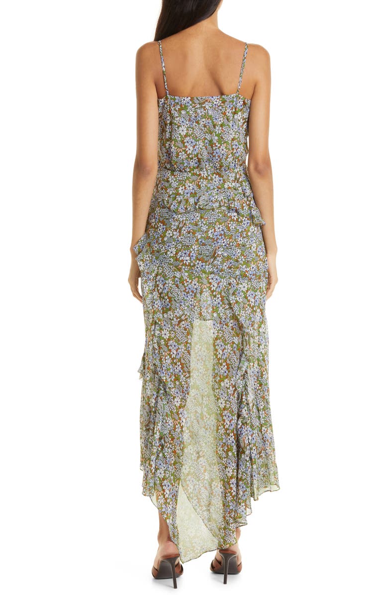 Veronica Beard Avenel Floral Silk Ruffle Dress, Alternate, color, 