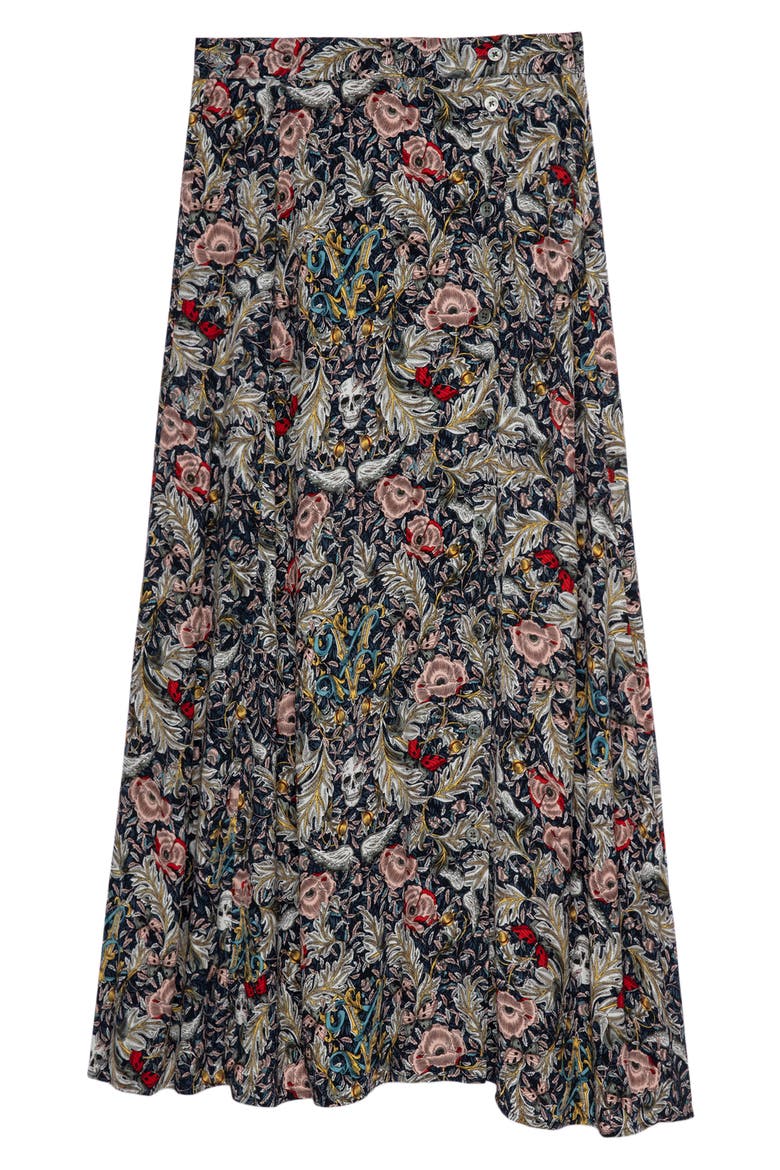 June Soft British Flowers Skirt, Alternate, color, BLUEBERRY