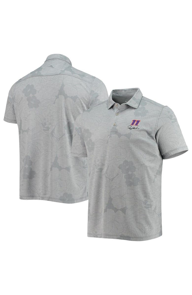 Tommy Bahama Men's Tommy Bahama Gray Denny Hamlin Miramar Blooms Polo, Main, color,