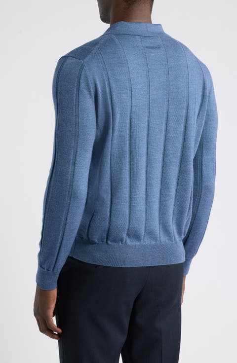 Regular Fit Long Sleeve Wool Polo