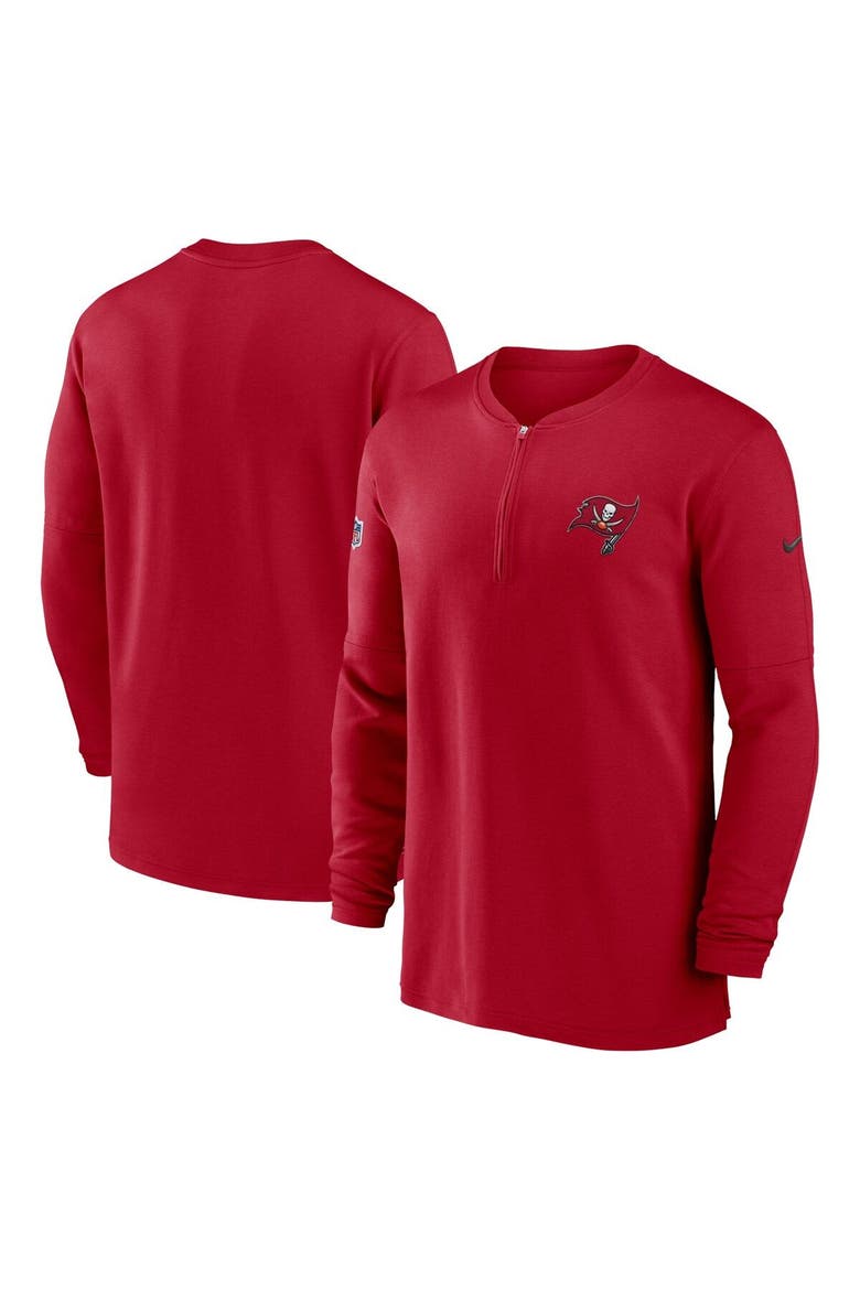Men's Nike  Red Tampa Bay Buccaneers 2023 Sideline Performance Long Sleeve Tri-Blend Quarter-Zip Top, Main, color, Red