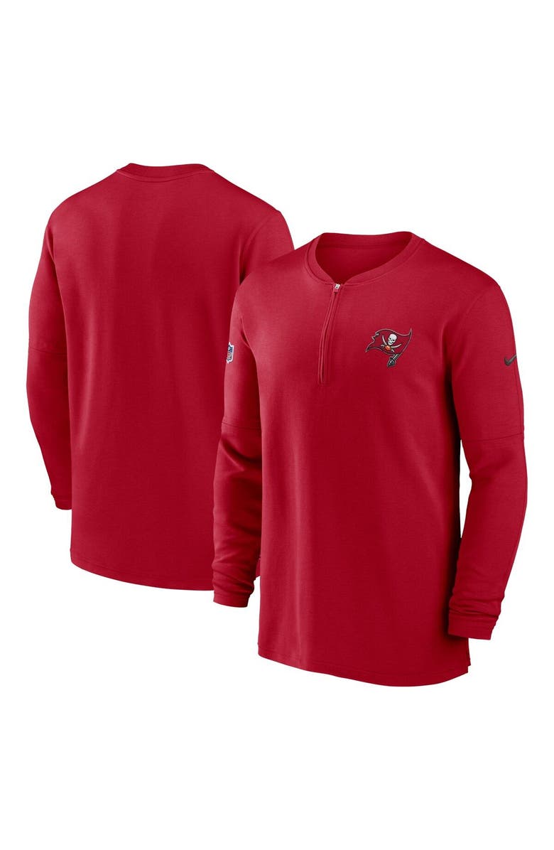 Nike Men's Nike Red Tampa Bay Buccaneers 2023 Sideline Performance Long Sleeve Tri-Blend Quarter-Zip Top, Main, color, Red