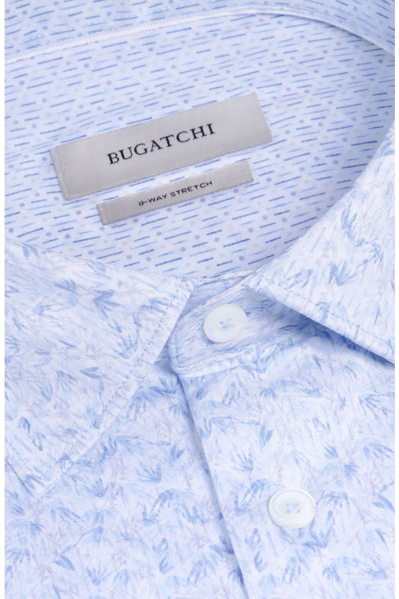 Jimmy OoohCotton® Leaf Print Button-Up Shirt, Alternate, color, AIR BLUE
