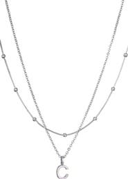 Adornia Initial Pendant Layered Chain Necklace